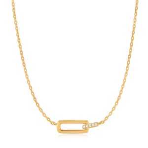Gold Plated Glam Interlock Necklace