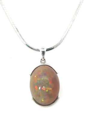 Sterling Silver Ethiopian Opal Pendant
