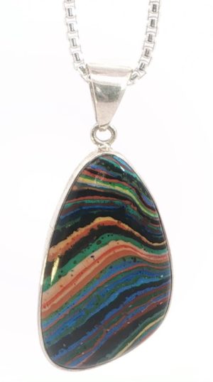 Sterling Rainbow Calsilica Pendant