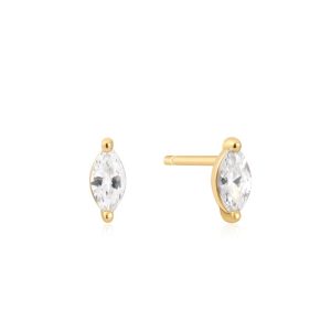 Gold Plated Marquise Solitaire Studs