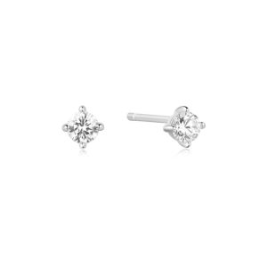 Silver Cubic Zirconia Solitaire Studs