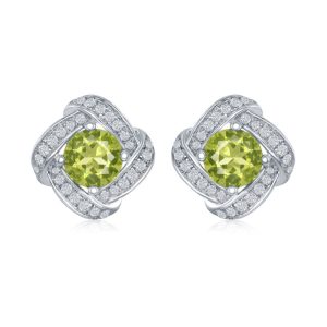 Peridot and White Topaz Earrings