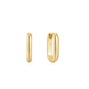 Gold Plated Oval Hoop Earrings