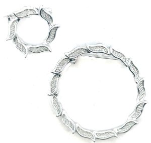 Silver tone PAIR of Brooches