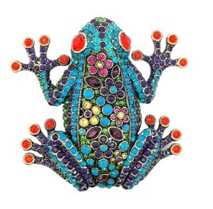 Heidi Daus "Kiss Me" Crystal Frog Brooch