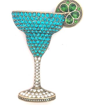 Heidi Daus Blue Crystal Cocktail Brooch