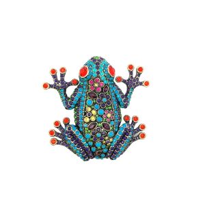 Heidi Daus "Kiss Me" Crystal Frog Brooch