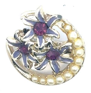 Vintage Scatter Pin with Faux Pearls and Amethyst