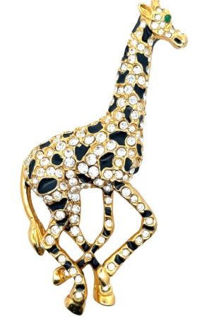 Black and white Giraffe Brooch