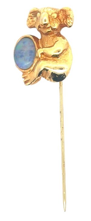 Koala and Faux Opal Stick Pin