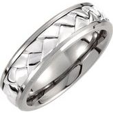 Tungsten and Sterling Silver Band