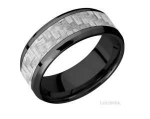 Zirconium Carbon Fiber Wedding Band