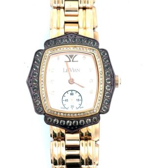 LeVian Two Tone Rose/White Diamond Watch
