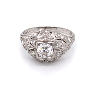 Platinum 1920s Diamond Ring Art Deco Engagement