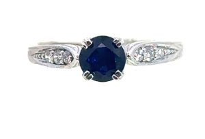 14KW Blue Sapphire RIng