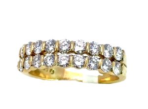 18KY  Double Row Diamond Band