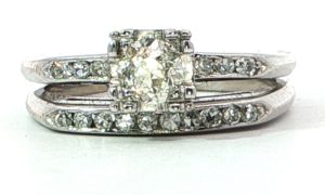 14k White Gold Bridal set