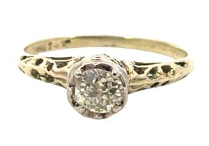 14WY Old Mine Cut Diamond Ring