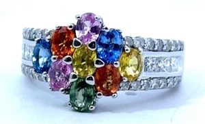 14WG Sapphire and Diamond Ring