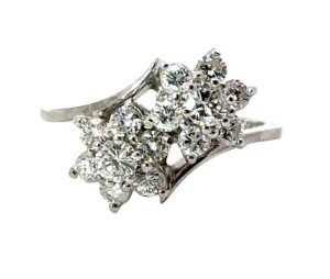 14k White Diamond Ring