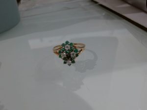 14k White Gold Diamond and Sapphire Band