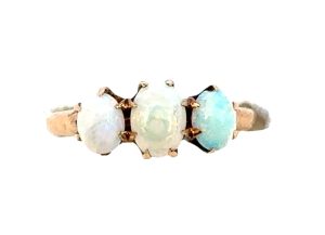 Gold  Victorian Crystal  Opal Ring