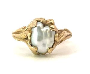 14k Yellow Freshwater Pearl Ring