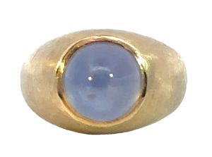 14KY Mens Blue Sapphire Ring