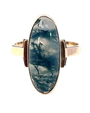 Rose Gold Moss Agate Ring