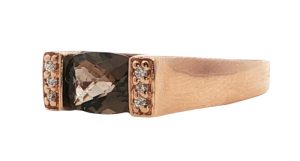 14k Rose Smokey Quartz Ring