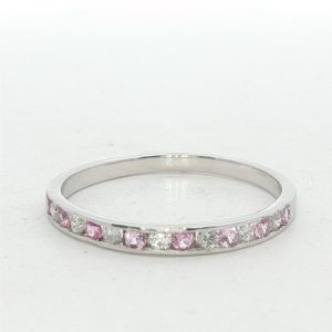 Pink Sapphire & Diamond Channel Set Band