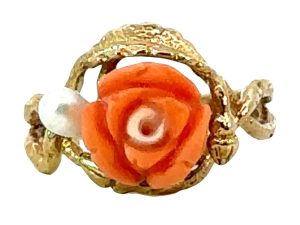 14k Yellow Coral Rose Ring