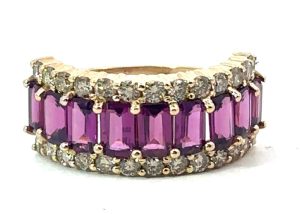 14k Yellow Rhodolite Garnet Ring