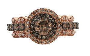 14K Yellow Gold Chocolate & White Diamond Ring