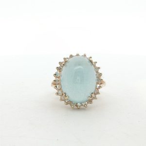 Cabachon Aquamarine Statement Ring