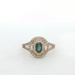Teal Sapphire Gold Ring