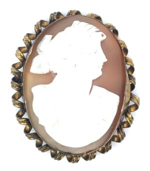 Yellow plated spiral convex cameo