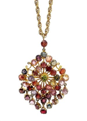 Multicolor Gemstone Pendant/Brooch