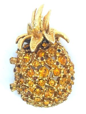 BM "Alice Caviness" Rhinestone Pineapple Brooch