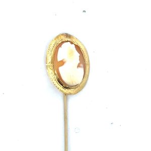 10k Yellow gold Cameo stick pin