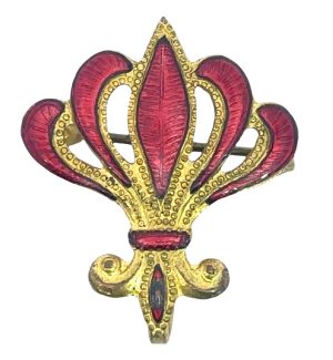 Copper and Red Brooch