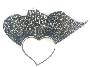 Marcasite Heart Brooch Pendant