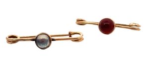 2 piece Pin Set: Carnelian and Moonstone