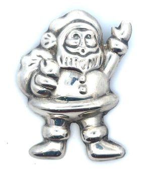 Sterling Silver Santa Brooch