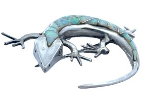 Sterling Opal Gecko Brooch/Pendant