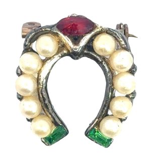 Vintage Costume Horeshoe Brooch