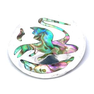 Sterling Silver Shell Inlay Brooch
