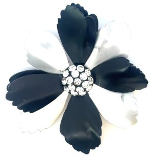Black and white Floral Brooch