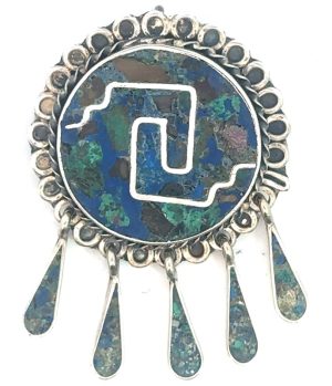 Sterling Silver Turquoise Brooch