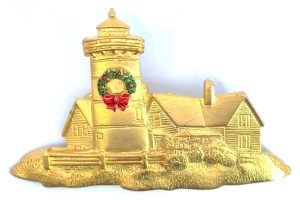 Estate Christmas Lighthouse Brooch